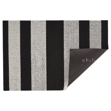 CHILEWICH 36 in. L X 24 in. W Black/White Bold Stripe Polyester/Vinyl Utility Mat 200127-002